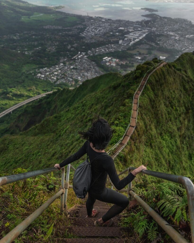 woman on hike in hawaii